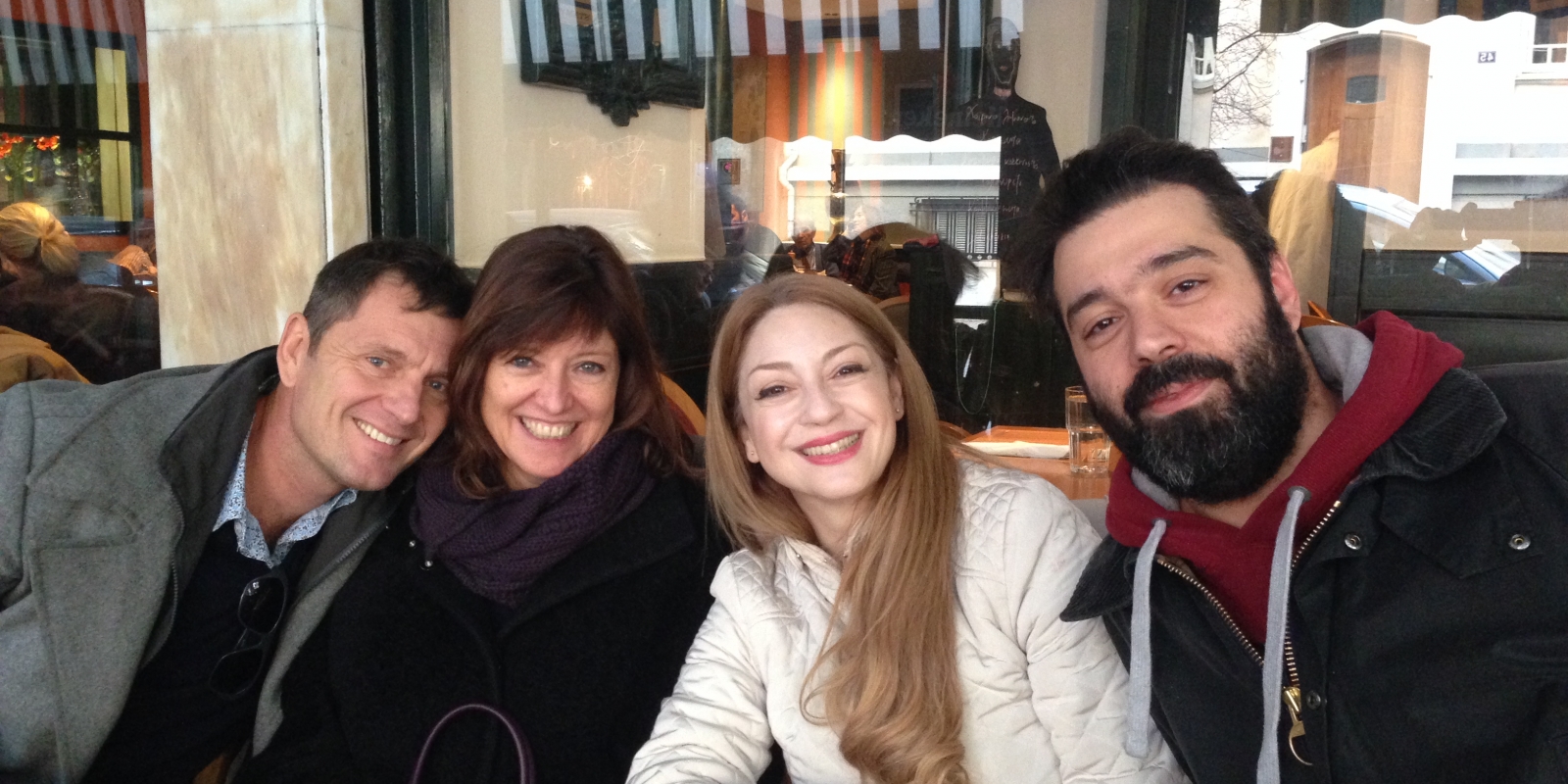 Niki, Eric, Elizabeth and Nikos in Athens